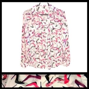 New York & Company Long Sleeve   Button-Down Blouse | EUC | Stiletto Heel